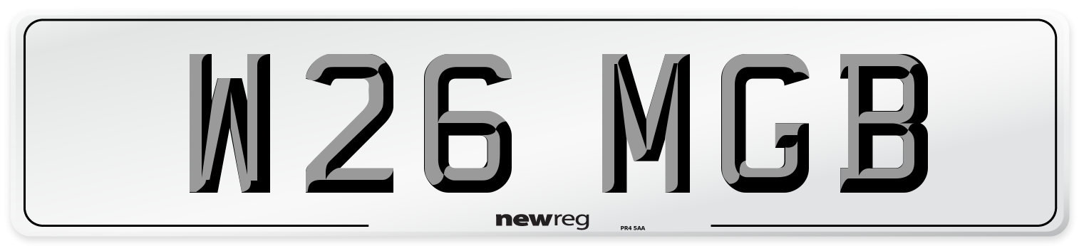 W26 MGB Number Plate from New Reg